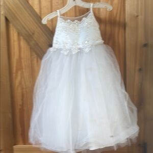 David's Bridal Ivory Lace Kids Dress